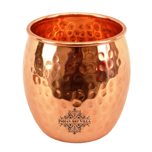 Latest Theme Handmade Hand Accessories Good Quality Copper Glass Indian Metal New Design Copper Drinking Hand Painted Glass - Product Image 1