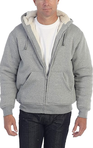 DIRECT FACTORY BANGLADESH NEW ARRIVAL MEN'S SOFT HEAVYWEIGHT <b>SHERPA</b> <b>LINED</b> FLEECE HOODIE JACKET WINTER WARM HOODED WEAR - Product Image 5