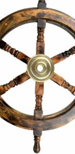 24 "Premium Nautique Bois Bateau Roue Tenture Murale Calvin Artisanat Exclusif Pirates Décoration Murale Fait Teck Poli Technique - Product Image 2