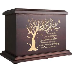 Urnas grandes de cremación funeraria para cenizas, nuevo diseño cruzado, urna de madera, urna conmemorativa para cenizas humanas para adultos, hombres y mujeres - Product Image 4