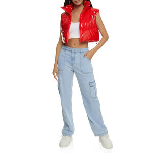 Pantalon cargo ample pour femme, taille haute, multi-poches, style décontracté, service OEM, coupe régulière pour l'hiver, pantalon cargo évasé pour femme - Product Image 2