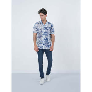 NOBUYE Loose Fit Printed Casual <b>Shirt</b> for Men 100% Cotton Breathable Poplin Oxford Woven <b>Patchwork</b> Pattern 3XL 2XL XL for Autumn - Product Image 1