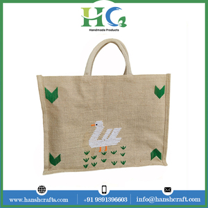 Large Jute Cosmetic Bag with Zipper & Drawstring | Embroidered Eco Friendly <b>Makeup</b> Pouch | Fashionable <b>Storage</b> Case <b>for</b> Travel - Product Image 2