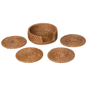 Sous-verres en rotin tissé forme ronde noyer naturel pour la décoration de table et la décoration intérieure utilisation de la cuisine hôtel et ustensiles de cuisine d'Inde - Product Image 6