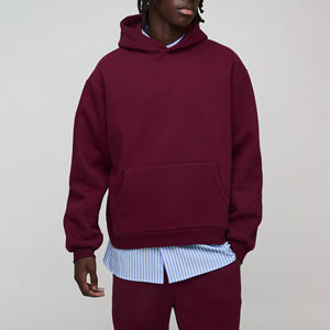 เสื้อมีฮู้ดแขนกราฟิกสำหรับผู้ชายขนาด600กรัมเสื้อฮู้ดเข้ารูปบ็อกซี่แบบไม่มีกระเป๋าไม่มีเชือก - Product Image 1