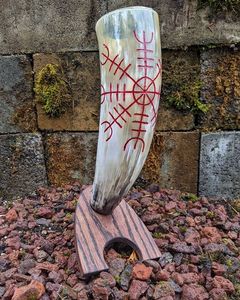 Corne à boire Viking d'inspiration médiévale de qualité supérieure avec support en corne alimentaire sans fuite d'Inde à l'approvisionnement en vrac d'Inde - Product Image 4