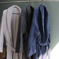 Peignoir en coton 100% de couleur intense, fabriqué au Japon, pyjama kimono pour femmes, vêtements de nuit tissés de qualité supérieure, séchage rapide, manches longues