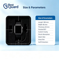 Plateau blister personnalisé floqué, doublure douce en plastique pour emballage intérieur de boîte cadeau de montre connectée