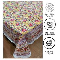 Nappe de couverture de Table indienne 100% coton de luxe bloc de main écologique imprimé élégant Floral jaune rose Design pour la maison