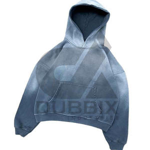 Pull à capuche unisexe délavé à l'acide avec épaules tombantes Sweat à capuche haute polaire Streetwear Oversized Fashion 100% Cotton for Winter Men's Hoodies - Product Image 3