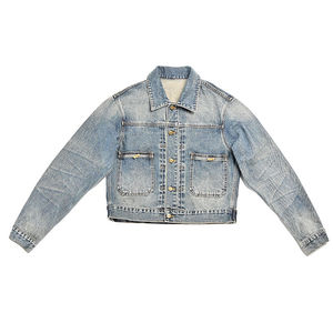 <b>Womens</b> Cropped Denim Jacket Light Wash <b>Vintage</b> <b>Jean</b> Coat Short Casual Outerwear Long Sleeve High Waist Fashion Top - Product Image 5