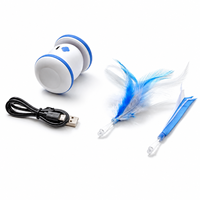 Jouet pour chat rotatif automatique, auto-motivant, rotation à 360°, plume interactive, LED rechargeable, jouet interactif pour animaux de compagnie, vente en gros