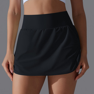 Falda de Tenis de Cintura Alta de Secado Rápido para Mujer, Falda Deportiva de Color Sólido, Transpirable, Anti-transparente, de Spandex/Nailon, que Absorbe la Humedad - Product Image 5