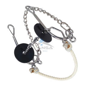 Reinsman Josey <b>Long</b> Shank Combination Bit Twisted Wire Dogbone with Rope <b>Nose</b>, 5" Mouth, Stage E Horse Training Bit - Product Image 5