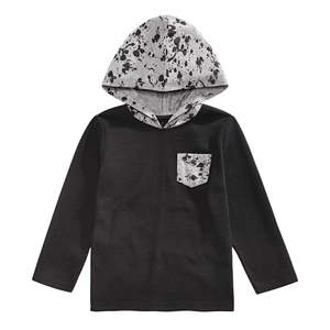 T-shirt con cappuccio per bambini Epic Threads, colorblock, con stampa a schizzi, in maglia termica, taglia 3T, nero - Product Image 1