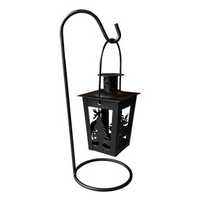 Moroccan Style Wrought Iron Candle Holder with Curved Stand <b>Vintage</b> Style Filigree T-Light <b>Lantern</b> Centerpiece - Product Image 5