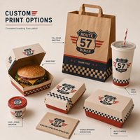 Boîte à hamburger jetable personnalisée avec logo, emballage pour poulet frit et frites, pour restaurant