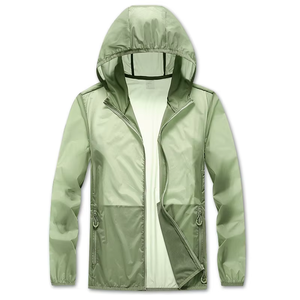 Veste coupe-vent à capuche pliable et légère, design personnalisé, en toile enduite, fermeture éclair intégrale, 2 poches latérales, coupe-vent, imperméable, unisexe - Product Image 5