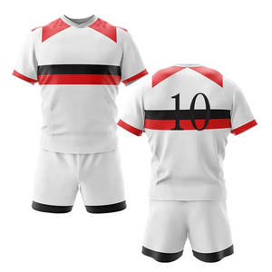 Venta al por mayor nuevo estilo hombres sublimado Rugby uniforme impreso diseño Jersey con pantalones cortos profesional de alta calidad Rugby uniforme - Product Image 1