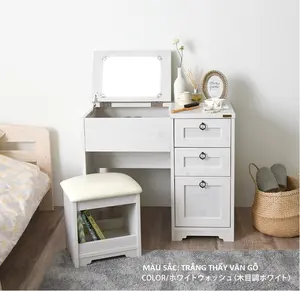 Anri Tabouret de commode japonais écologique moderne et multifonctionnel pour femme Rangement pratique des meubles de chambre à coucher Appartements en bois MDF - Product Image 1