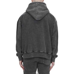 Venta al por mayor de sudaderas con capucha de rizo francés lavadas con ácido 100% algodón sudaderas vintage cómodas básicas precio barato opciones OEM para el invierno - Product Image 6