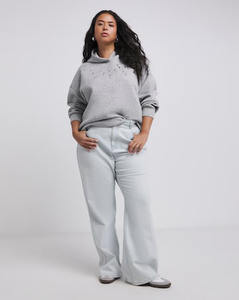 Sweat à capuche élégant en modal de luxe orné d'épaules tombantes pour femmes, gris chiné, anti-rides et respirant, sweats à capuche vierges personnalisés pour femmes - Product Image 3