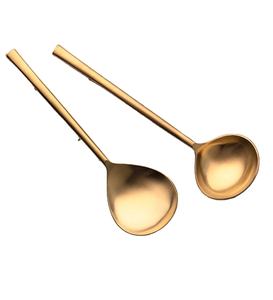 Couverts à salade en métal de meilleure qualité Ensemble de couverts cuillère plaqué or pour la vaisselle Couverts à usage alimentaire Couverts - Product Image 1