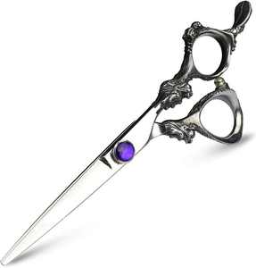 กรรไกรตัดผมถนัดมือขวามีหูจับขนาดกลางทำจากสแตนเลสสตีลทรงตรงปลายแหลมสำหรับตัดผมออกแบบโลโก้ได้ตามต้องการ - Product Image 4