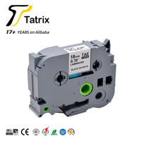 Ruban adhésif laminé compatible Tatrix noir sur blanc TZ241 TZe241 TZ-241 TZe-241 18 mm pour imprimante Brother P Touch PT-310