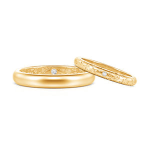 แหวนคู่สลักลายเถาวัลย์แบบกำหนดเองของ Jeulia ทำจากทอง 10K 14K 18K หรือแพลตตินัม - Product Image 1