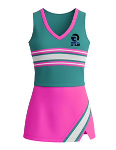 Uniformes de pom-pom girl personnalisés tenue de sport de l'équipe pour femmes filles avec logo deux pièces haut et jupe parfaite pour les vêtements de danse Cheer - Product Image 4