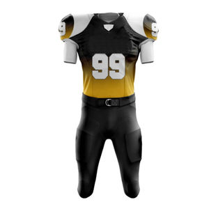 Uniformes de fútbol negro y americano Conjuntos de sublimación digital Jersey y pantalón Uniformes de fútbol juvenil al por mayor - Product Image 4