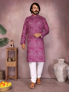 Festival Wear Coton imprimé avec des paillettes Travail Kurta Pyjama Exportateur et fournisseur mondial - Product Image 5