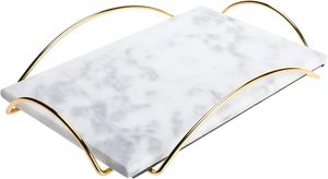 Plateau de salle de bain en marbre de qualité supérieure plateau de vanité élégant pour organiser bijoux parfum soins de la peau décor à la maison ensemble de bain - Product Image 5