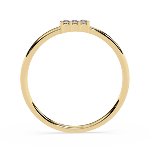 Three-stone baguette Natural diamond <b>dainty</b> band 18k gold <b>ring</b> with IGI Certified jewelry Wedding <b>Ring</b> for Women - Product Image 3