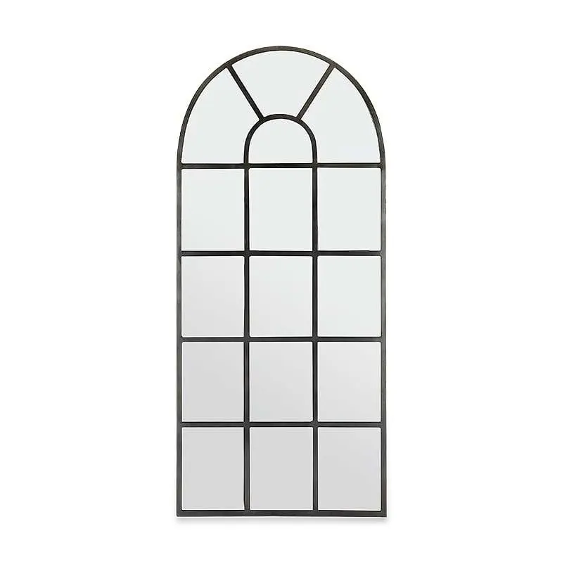 Miroir mural de vente chaude de conception de forme de fenêtre populaire avec le miroir décoratif de mur de salon de maison de cadre en métal noir