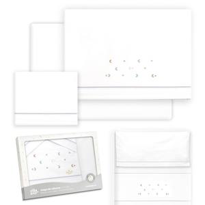 Juego de Ropa de Cama Estrella Luna de 3 Piezas para Cuna, 100% Algodón, Técnica de Tejido - Product Image 1