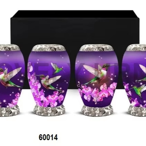 Mini Juego de Recuerdos para Cenizas Humanas, Urna Funeraria para Mujer, Decorativa, Morada (Juego de 4) - Product Image 1