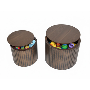 Table gigogne carrée moderne pour salon, ensemble de 2 pièces, design durable et peu encombrant - Product Image 1