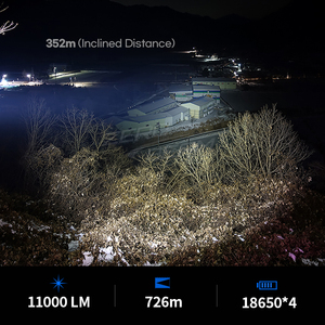 ZeroBeam DX7 Rechargeable Waterproof 12W LED Aluminum Alloy Torch 11000 Lumens Long Beam Outdoor Diving Light - Product Image 3