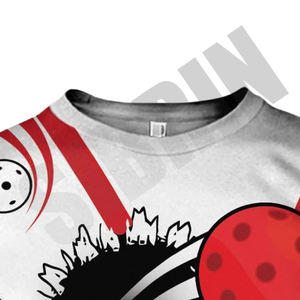 Camiseta Pickleball con estampado personalizado de calidad superior Jersey-Ropa de equipo deportiva personalizada con cuello redondo de manga corta unisex - Product Image 2