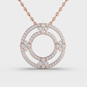 Diamante de moissanita de alta calidad, diseño clásico, colgante de oro rosa macizo de 18 quilates, conjunto de joyas para regalo de mujer, precio al por mayor - Product Image 2