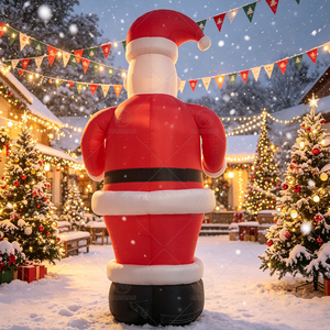Père Noël gonflable géant, grande décoration de Noël gonflable, décoration de jardin extérieure en tissu Oxford avec souffleur - Product Image 5