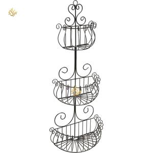 Kitchen Decor Fruits and Spices <b>Jar</b> Racks and Shelf 3 Layer Premium Quality <b>Large</b> Size Black Color Iron Material Home Spice Rack - Product Image 1