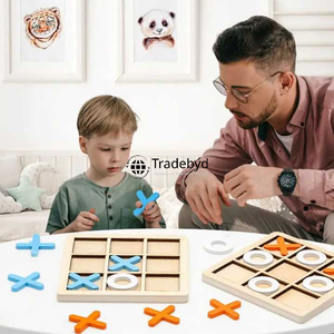 Montessori bằng gỗ <span class=keywords><strong>Tic</strong></span> Tac Toe đồ chơi cho trẻ em cổ điển chiến lược và logic trò chơi tradebyd - Product Image 6