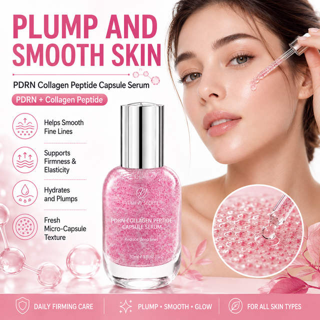 Hot Seller OEM ODM Private Label PDRN Salmon DNA Collagen Peptide Capsule Serum Hydrating Firming Repair Glass Skin 30ML