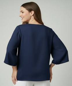 Kurta en coton tendance, travail de doublure boutonnée uniquement, haut pour tous les jours, prix de gros, vêtement ethnique bleu pour femmes, séchage rapide - Product Image 3