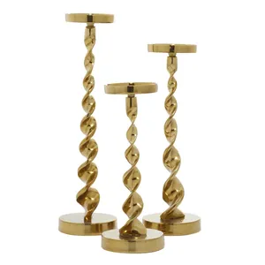Bougeoir de luxe en métal doré fantaisie pour mariage et Noël Bougeoir décoratif pour la maison - Product Image 6