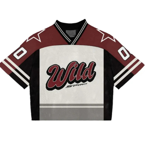 2025 venta al por mayor personalizado Boxy malla cuello redondo Jersey Streetwear de gran tamaño malla fútbol americano Jersey camiseta hombres malla fútbol camiseta - Product Image 4