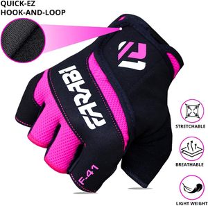 Guantes de Entrenamiento Deportivos Farabi de Verano, de Cuero, de Alta Calidad, para Levantamiento de Pesas, Ciclismo, Unisex, de Medio Dedo - Product Image 3